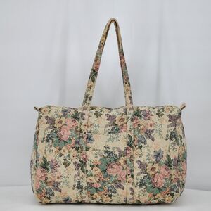 Victoria's Secret Vintage Floral Print Tapestry Weekender Duffle Bag
